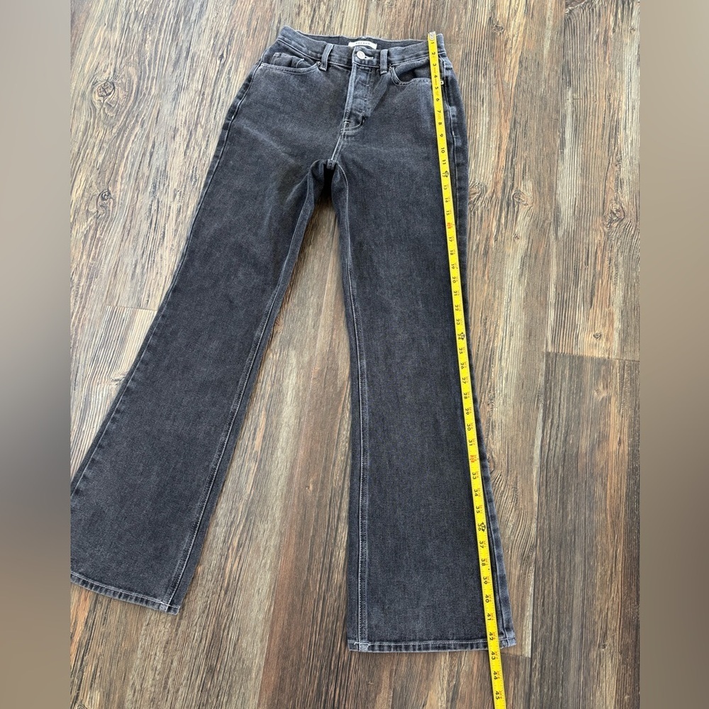 PacSun High Rise Bootcut Jeans Womens 25 Button Fly Faded Black Denim Cotton - Picture 4 of 13